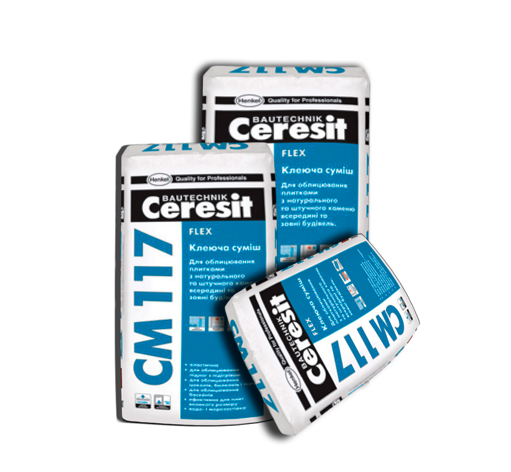 Клей для плитки Ceresit CM-117 flexible 25 кг