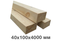 Купить брус деревянный строительный 40 на 100 на 4000 мм в Харькове